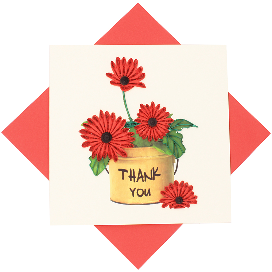 Quilled Thank You Pot Card